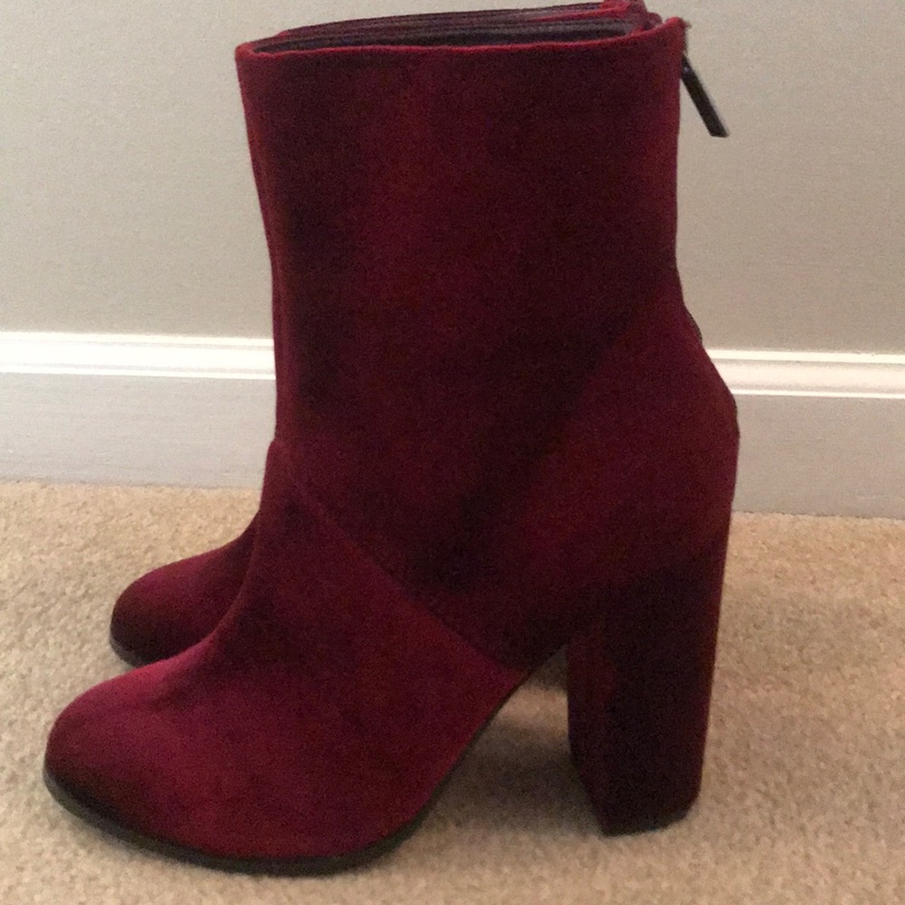 Red Velvet Ankle Boots